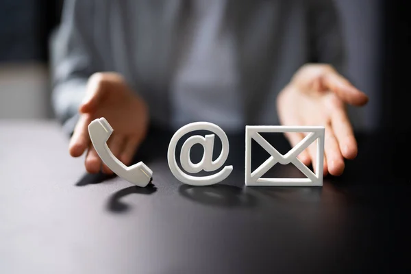 Kontaktieren Sie Uns Methoden Icons Mail Post Und Telefon — Stockfoto