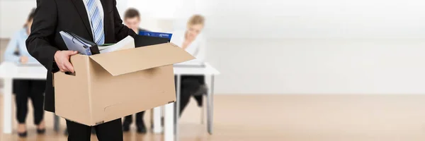 Dimissioni Aziendali Lavoro Dei Dipendenti Ufficio Con Box — Foto Stock