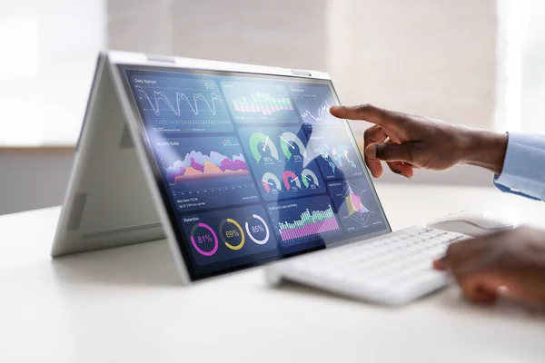 Kpi Business Data Dashboard Analytics Hybride Laptop — Stockfoto