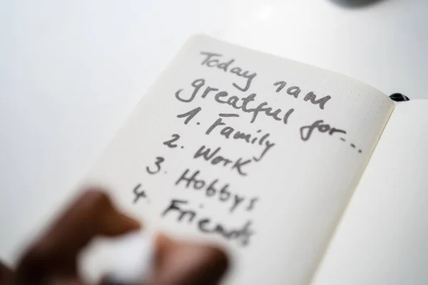 Dankbarkeit Journal Konzept Ich Bin Dankbar Tagebuch Schreiben — Stockfoto