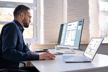 Online Fatura Muhasebe Masaüstü Bilgisayarı. Elektronik Vergi ve Finans