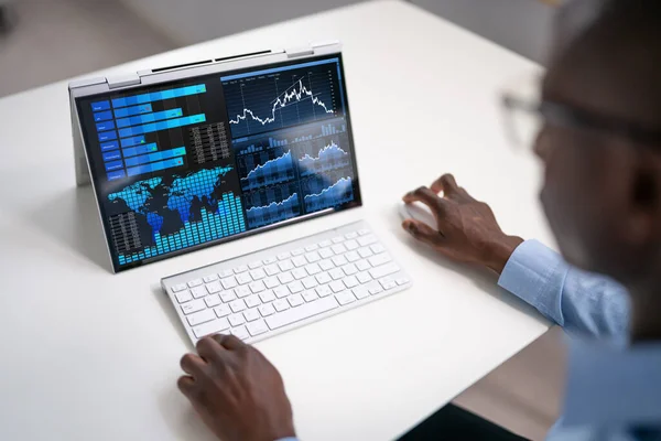 Kpi Business Data Dashboard Analytics Hibrid Laptopon — Stock Fotó