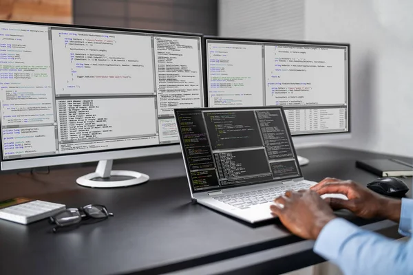 Programmeur Codering Klassen Web Developer Coder Werking — Stockfoto