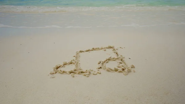 夏のビーチ旅行音楽ノートサイン 夢の休暇 — ストック写真