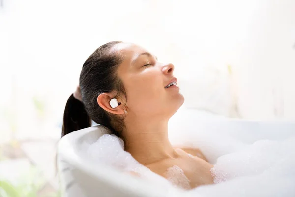 Beautiful Young Woman Beauty Care Home Relaxation — Stock Photo, Image