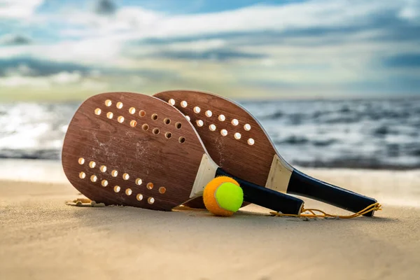 Fun Beach Sport Object Zand Tennis Recreatie Apparatuur — Stockfoto