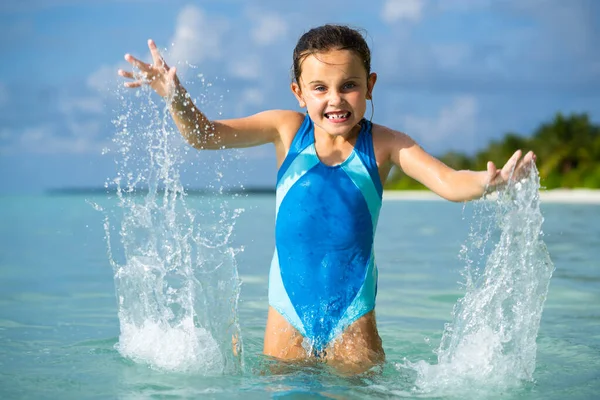 Rolig Lekfull Splash Leisure Semester Sommar Lycka Och Glädje — Stockfoto