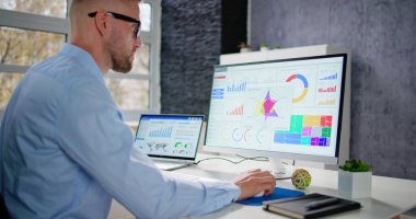 Masaüstü Bilgisayarında KPI İş Analizi Kontrol Paneli