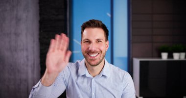 Video Konferansı Çevrimiçi İş Görüşmesi veya Sohbet Portresi