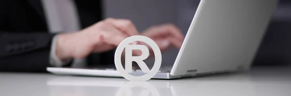 Signo Proteção Símbolo Direitos Autorais Registrar Marca Registrada Logotipo — Fotografia de Stock