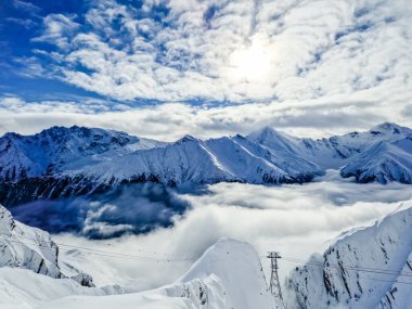 Austria Paznaun Rocky Mountains Landscape With Snow clipart