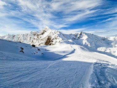 Austria Paznaun Rocky Mountains Landscape With Snow