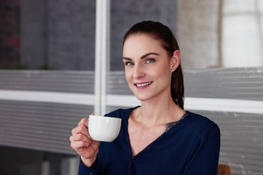 Business Woman Virtual Coffee Break Online Call