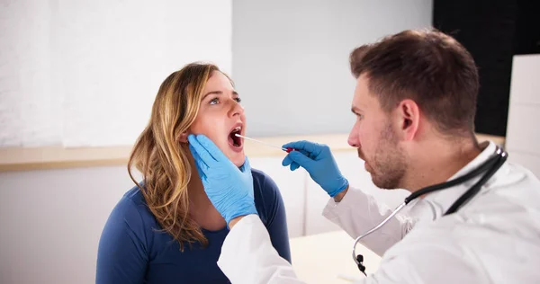 Mouth Swab Dna Test Disease Saliva Check — Stock Photo, Image
