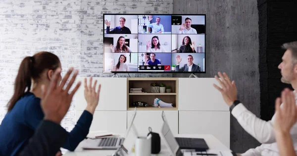 Internetowa Konferencja Wideo Call Meeting — Zdjęcie stockowe
