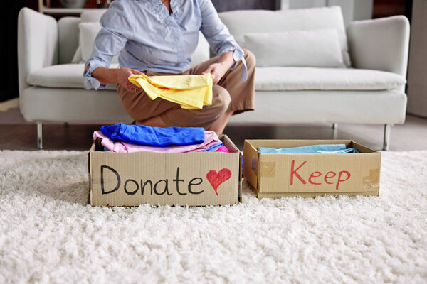 Donating Decluttering And Cleaning Up Wardrobe Clothes