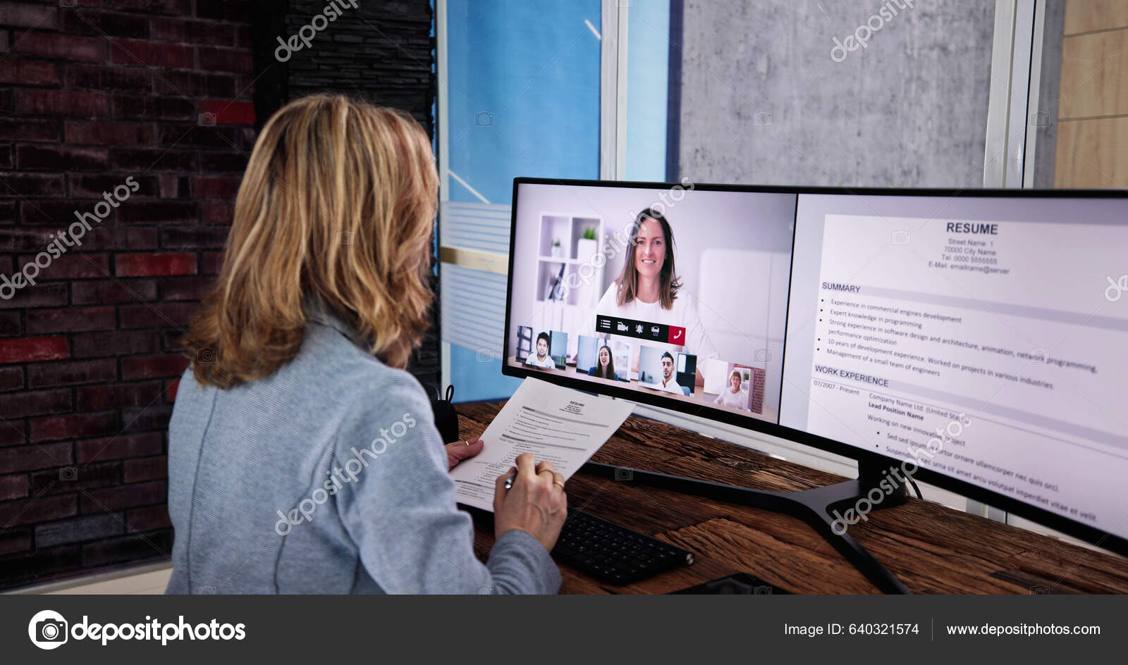 Online Video Conference Job Interview Meeting Call Stock Photo by