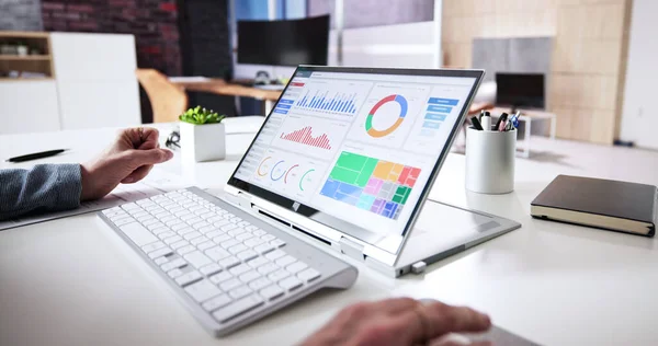 Kpi Dashboard Data Analytics Business Laptop — Stock Photo, Image