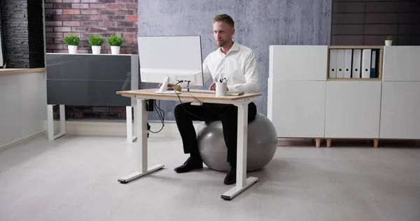 Office Ball Exercise Sitting Posture Desk — Stock Photo, Image