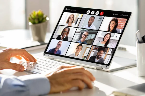 Online Digital Video Conference Webinar Business Call — Stock Photo, Image