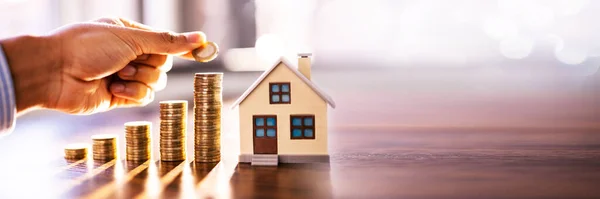 Investeringar Fastighetsmarknaden Husets Pengar Och Skatt — Stockfoto