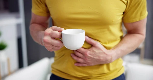 Kaffee Magenschmerzen Verdauungsschmerz Und Gesundheitsrisiko — Stockfoto