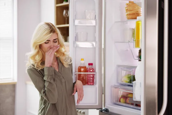 Bozuk Yemek Kötü Koku Buzdolabı Buzdolabı Kokusu — Stok fotoğraf