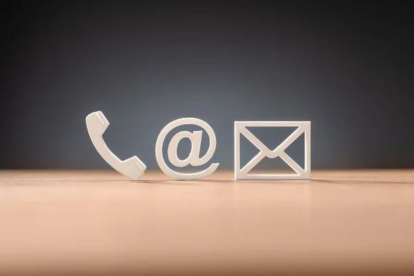 Póngase Contacto Con Nosotros Office Inbox Email Concept Iconos —  Fotos de Stock
