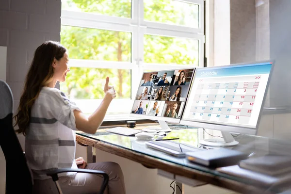 Online Training Video Conferencing Business Webinar Computer — Stock Photo, Image