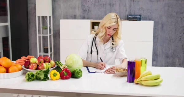 Voedingsdeskundige Food Dietician Office Vrouwelijke Voeding Dokter — Stockfoto
