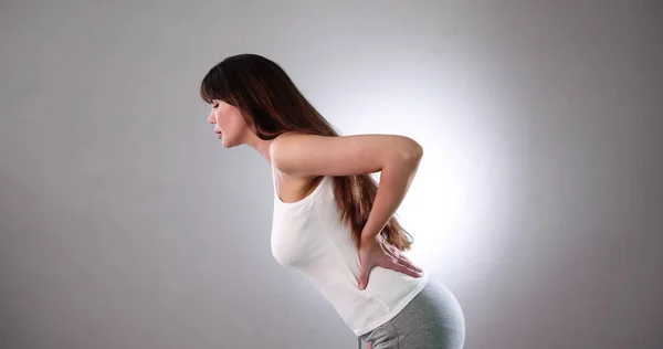 Schlechte Körperhaltung Rückenschmerzen Hexenschuss Wirbelsäulenschmerzen — Stockfoto