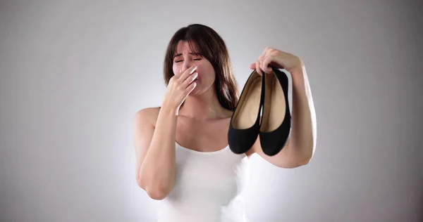 Smelly Shoes Sustinky Feet Sweat Odor Los Pies —  Fotos de Stock