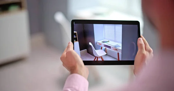 Virtual Real Estate House Video Conference Tour — Fotografia de Stock