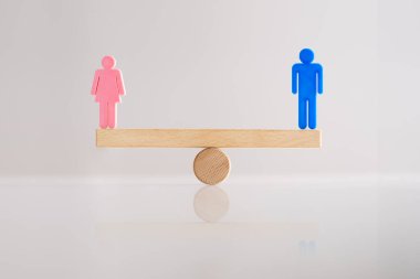 Equal Gender Seesaw Balance. Job Sex Parity clipart