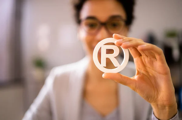 Регистрация Символа Авторского Права Логотипа Товарного Знака Защита Прав — стоковое фото