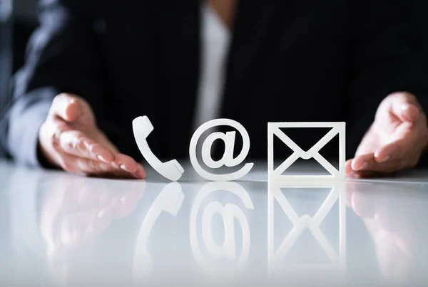 Contáctenos Métodos Llame Email Business Services —  Fotos de Stock