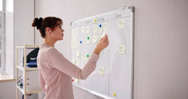 Kanban Business Board Sticky Notes Wall Office — Stockfoto