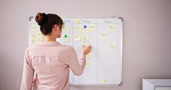 Kanban Business Board Sticky Notes Wall Office — Stockfoto