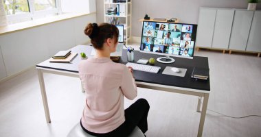 Çevrimiçi Video Konferansı. Uzak Webinar Buluşması