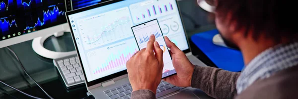 Business Data Analytics Dashboard Und Kpi Leistung — Stockfoto