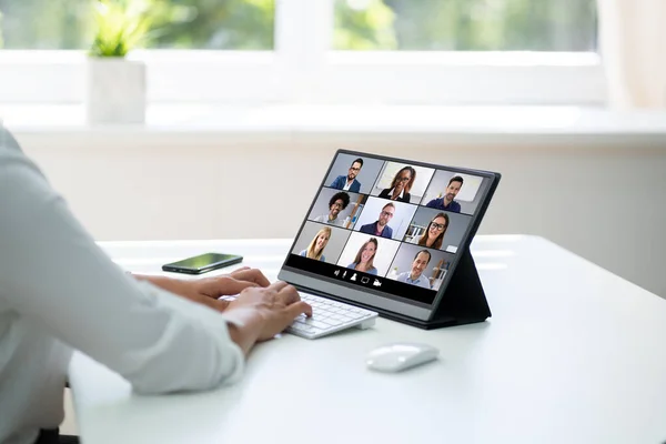 Online Videokonferenz Oder Webinar — Stockfoto