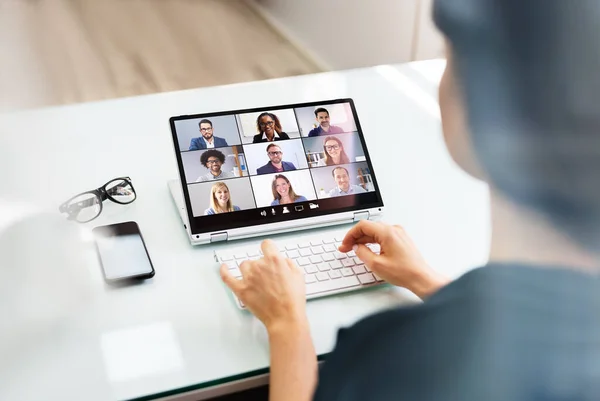 Online Video Konference Rozhovor Hovor Setkání — Stock fotografie