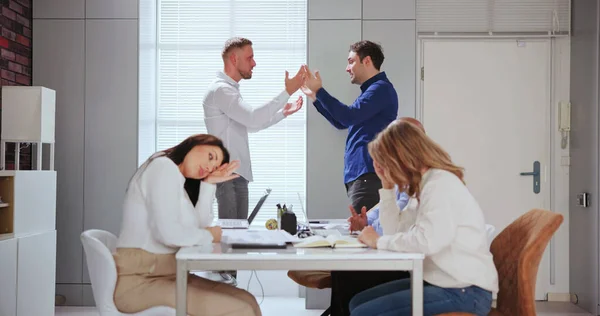 Angry Dominant Colleague Bullying Person Workplace — Stock Photo, Image