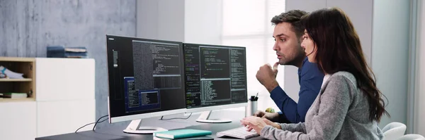 Agile Pair Programming Extreme Codering Bedrijfssoftware — Stockfoto