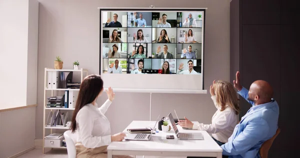 Online Video Conference Call Meeting Meeting — Stock Photo, Image