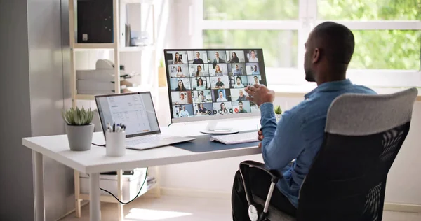 Treinamento Software Imposto Virtual Online Videoconferência — Fotografia de Stock