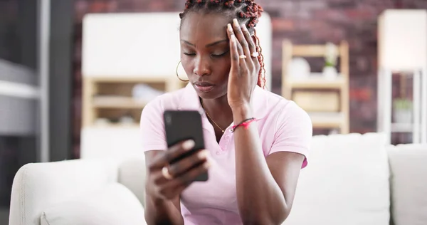 African American Women Mobile Phone Hand — Stock Photo, Image
