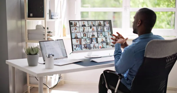 Treinamento Software Imposto Virtual Online Videoconferência — Fotografia de Stock