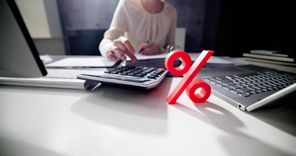 Cálculo Percentagem Imposto Sobre Iva Desconto Factura — Fotografia de Stock