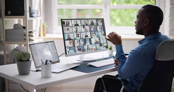 Online Virtual Tax Software Training Video Conferencing — Stock Photo, Image